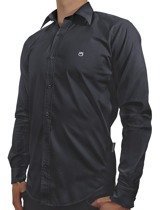 Kedar shirt slim fit black with logo
